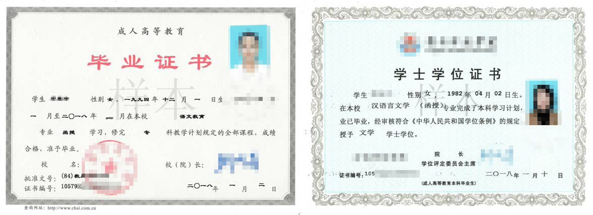 山東成人教育(自考、成考、網(wǎng)教和開(kāi)放大學(xué))畢業(yè)證書與學(xué)位證書樣本